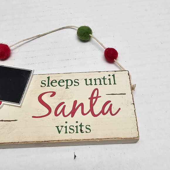 Wooden Tree Door Decor Christmas Holiday Sleeps Until Santa Visits Mud Pie Gift - Picture 3 of 8